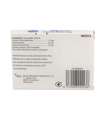 STREPSILS CON LIDOCAINA 24 PASTILLAS PARA CHUPAR