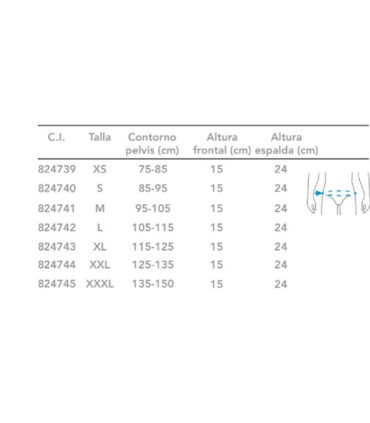 PRIM FAJA LUMBOSACRA SEMIRRIGIDA PRIMSPINE LABORAL PRS625NM TALLA XXL COLOR NEGRO