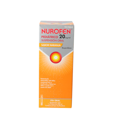 NUROFEN PEDIATRICO 20 mg/ml SUSPENSION ORAL 1 FRASCO 200 ml (SABOR NARANJA)