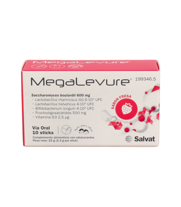 MEGALEVURE 10 STICKS SABOR FRESA