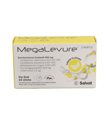 MEGALEVURE 10 STICKS SABOR PLATANO