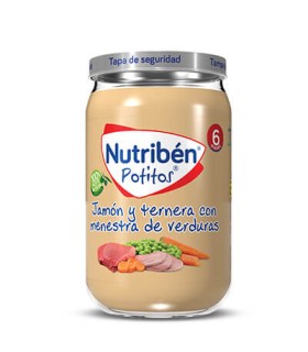 NUTRIBEN JAMON Y TERNERA CON MENESTRA DE VERDURA POTITO 235 G