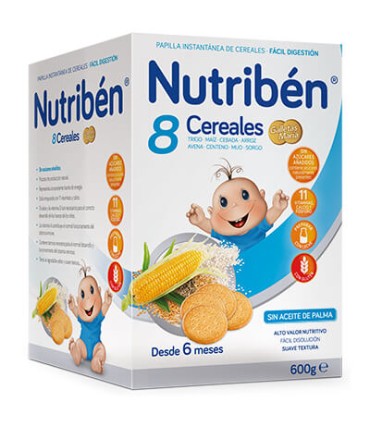 NUTRIBEN PAPILLA 8 CEREALES GALLETAS MARIA 600 G