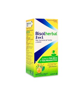 BISOLHERBAL JARABE  2 EN 1 MIEL, FRACCIONES DE TOMILLO Y LLANTEN 180 G