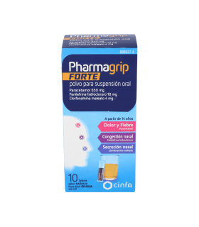 PHARMAGRIP FORTE CONGESTION Y SECRECION NASAL 10 SOBRES POLVO PARA SUSPENSION ORAL