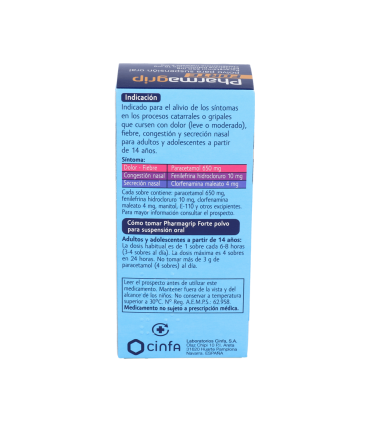 PHARMAGRIP FORTE CONGESTION Y SECRECION NASAL 10 SOBRES POLVO PARA SUSPENSION ORAL