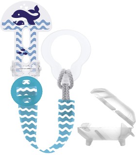 MAM BROCHE PARA CHUPETE Y CUBIERTA DE PROTECCION AZUL CLARO