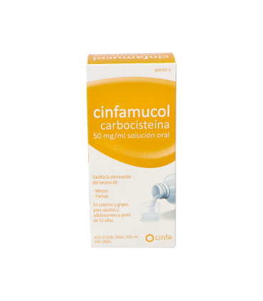 CINFAMUCOL CARBOCISTEINA 50 MG/ML SOLUCION ORAL 1 FRASCO 200 ML