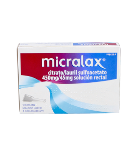 MICRALAX CITRATO/LAURIL SULFOACETATO 450 mg/ml + 45 mg/ml SOLUCION RECTAL 4 ENEMAS 5 ml
