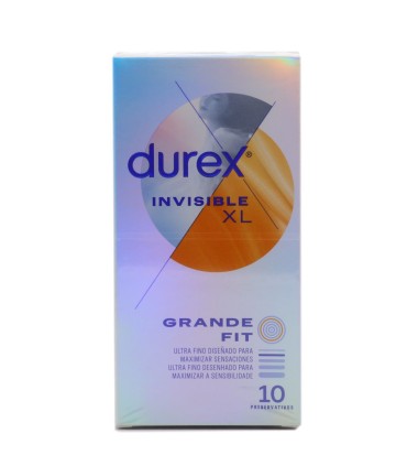 DUREX INVISIBLE XL PRESERVATIVOS 10 UNIDADES