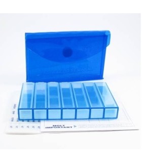 MESTRE PASTILLERO SEMANAL 4 TOMAS REGULABLE FUNDA AZUL