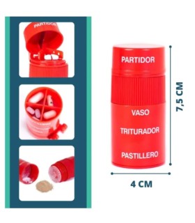 PRIM PASTILLERO PARTIDOR TRITURADOR ULTRA FINE  ROJO