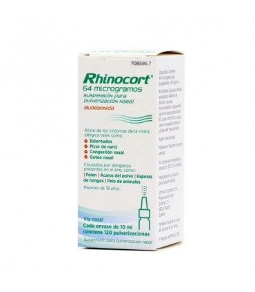 RHINOCORT 64 microgramos/PULVERIZACION SUSPENSION PARA PULVERIZACION NASAL 1 ENVASE 120 DOSIS