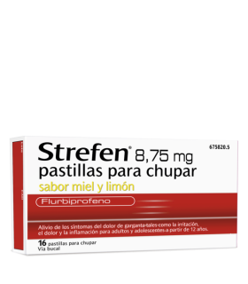 STREFEN 8,75 MG 16 PASTILLAS PARA CHUPAR (SABOR MIEL Y LIMON)