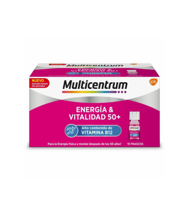 MULTICENTRUM ENERGIA & VITALIDAD +50 15 FRASCOS SABOR FRAMBUESA