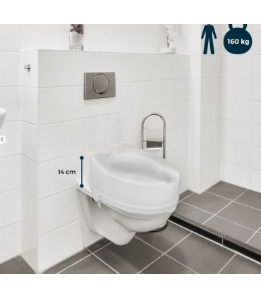 MCI ELEVADOR WC 14CM SIN TAPA  BLANCO ( HASTA 160 KG )