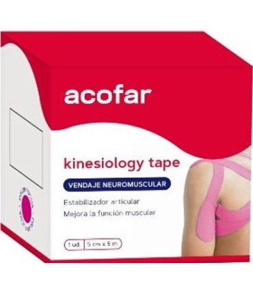 ACOFAR KINESIOLOGY TAPE VENDAJE 5M X 5CM COLOR FUCSIA