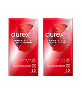 DUREX SENSITIVO CONTACTO TOTAL 12 PRESERVATIVOS 2 CAJAS