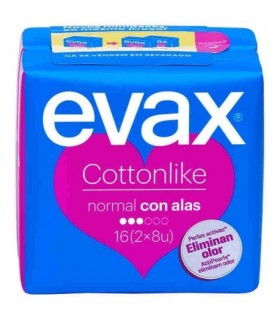 COMPRESA EVAX COTTONLIKE NORMAL CON ALAS 16 COMPRESAS
