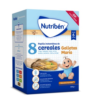 NUTRIBEN 8 CEREALES MIEL G/MARIA 600