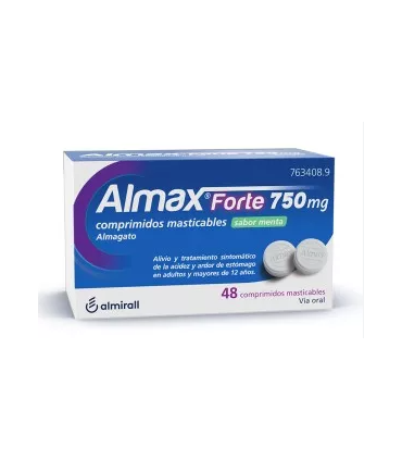 ALMAX FORTE 750 MG 48 COMPRIMIDOS MASTICABLES SABOR MENTA