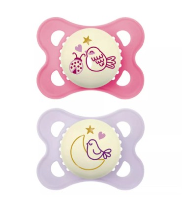 MAM CHUPETE SIL ORIGINAL NIGHT   2-6M PACK DOBLE ROSA