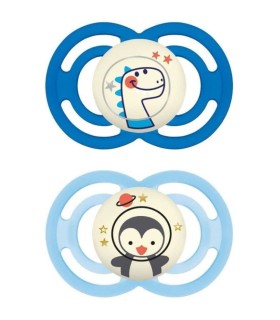 MAM CHUPETE SIL PERFECT NIGHT 16+ AZUL PACK DOBLE