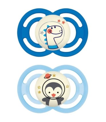 MAM CHUPETE SIL PERFECT NIGHT 16+ AZUL PACK DOBLE