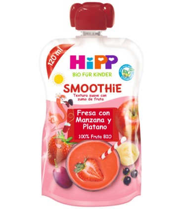 HIPP SMOOTHIE FRESA CON MANZANA Y PLATANO 120G