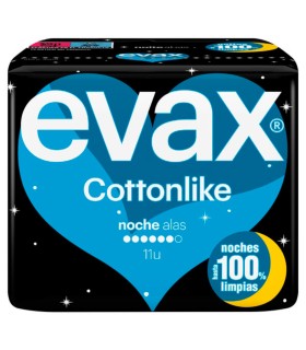 COMPRESAS EVAX COTTONLIKE NOCHE CON ALAS 11 UNIDS
