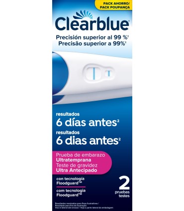 CLEARBLUE TEST DE EMBARAZO ULTRATEMPRANA 2 UNIDADES