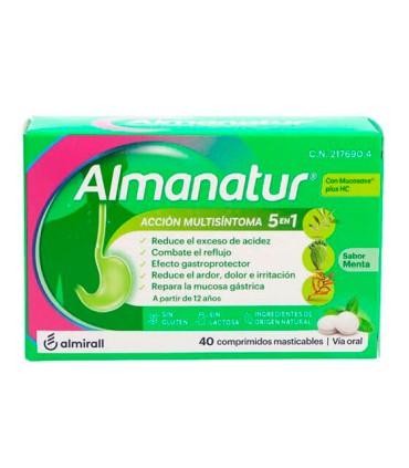ALMANATUR 40 COMPRIMIDOS MASTICABLES SABOR MENTA