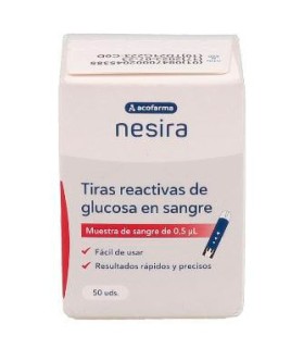 TIRAS REACTIVAS GLUCEMIA ACOFARMA NESIRA 50 UNIDADES