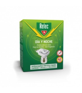 RELEC DIA Y NOCHE ANTIMOSQUITOS ELECTRICO LIQUIDO ON OFF 1 DIFUSOR + RECAMBIO
