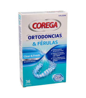 COREGA ORTODONCIAS & FERULAS 36 TABLETAS LIMPIADORAS