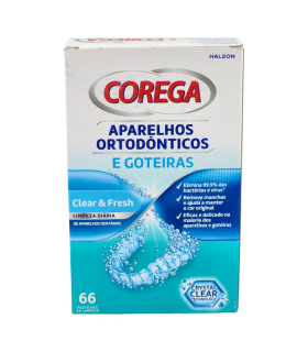 COREGA ORTODONCIAS & FERULAS 66 TABLETAS LIMPIADORAS