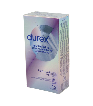 DUREX INVISIBLE EXTRA FINO EXTRA LUBRICADO PRESERVATIVOS 12 UNIDADES
