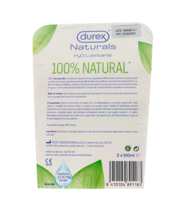 DUREX NATURALS INTIMATE GEL 2 U X 100 ML