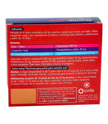 PHARMAGRIP TOS Y CONGESTION 10 SOBRES POLVO PARA SOLUCION ORAL