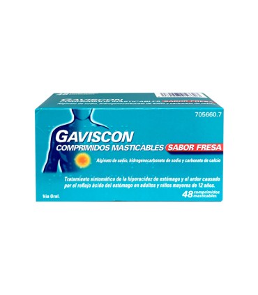 GAVISCON 48 COMPRIMIDOS MASTICABLES (SABOR FRESA)