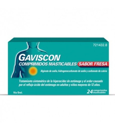 GAVISCON 24 COMPRIMIDOS MASTICABLES (SABOR FRESA)