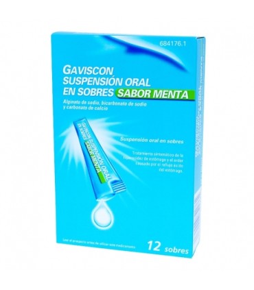 GAVISCON 12 SOBRES SUSPENSION ORAL 10 ML (SABOR MENTA)