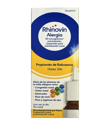 RHINOVIN ALERGIA 50 microgramos/PULVERIZACION SUSPENSION PARA PULVERIZACION NASAL 60 PULVERIZACIONES
