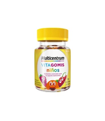 MULTICENTRUM VITAGOMIS NIÑOS 30 CARAMELOS DE GOMA SABOR FRUTOS CEREZA NARANJA Y FRESA/FRAMBUESA