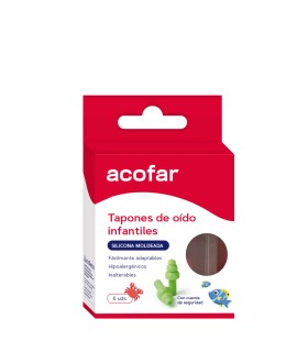 TAPONES OIDOS SILICONA MOLDEADA INFANTILES ACOFAR 6 UNIDADES