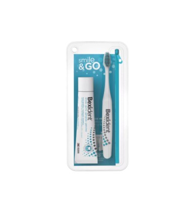 BEXIDENT ENCIAS USO DIARIO SMILE&GO NECESER PASTA 25ML + CEPILLO KIT