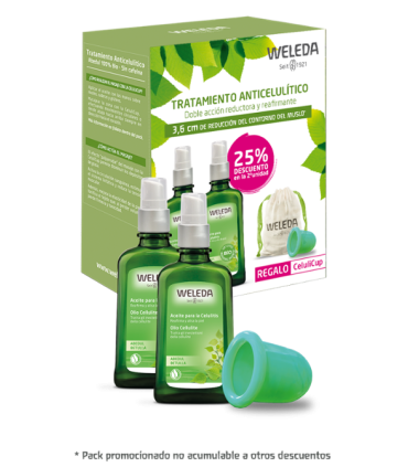 WELEDA ABEDUL ACEITE ANTICELULITICO DUPLO 40% 2º UNID + REGALO CELULICUP
